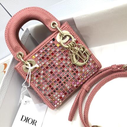 【ディオール Dior】スーパーミニハンドスポットドリルトートバッグ ショルダーバッグ